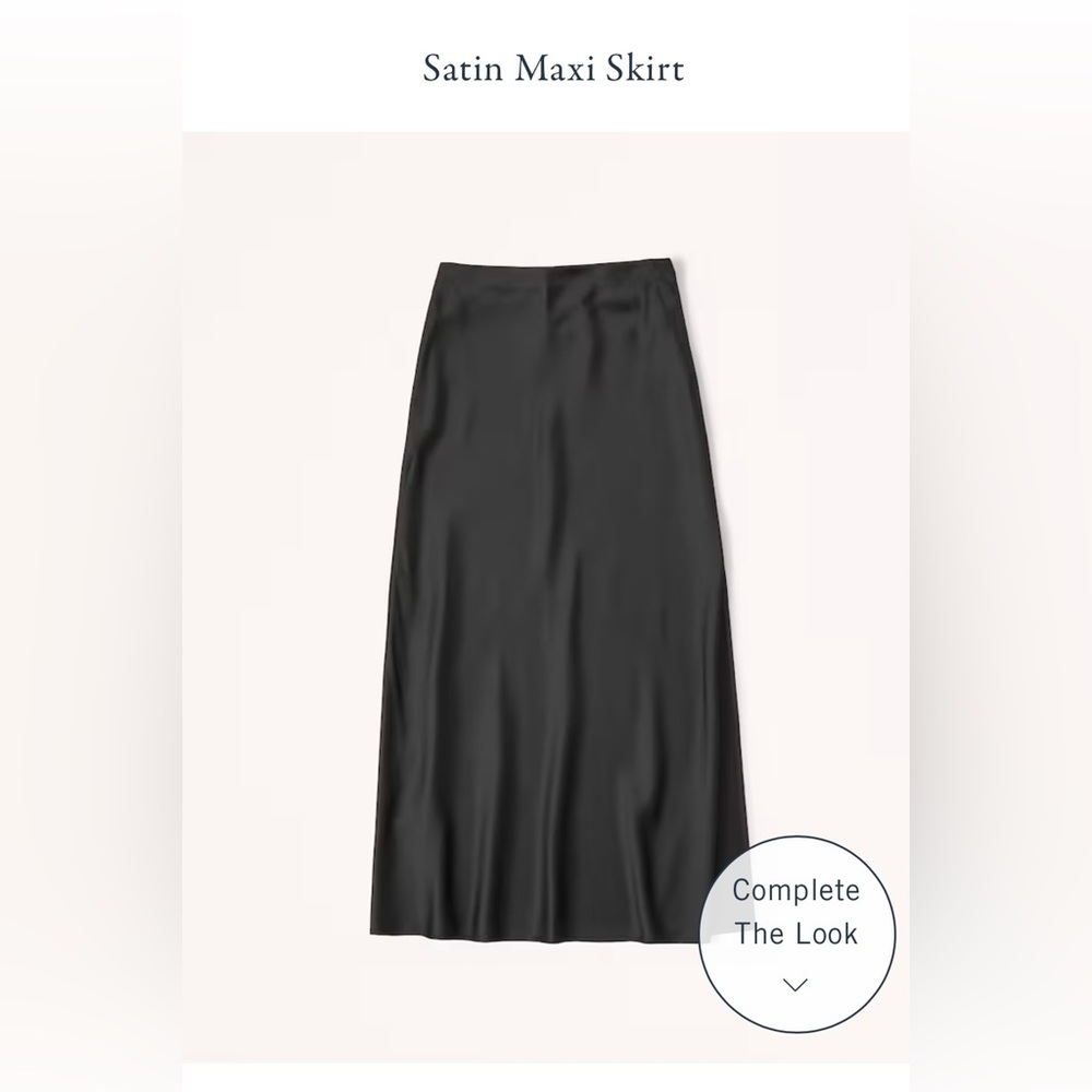 Abercrombie and Fitch Black Satin Maxi Skirt Large Petite